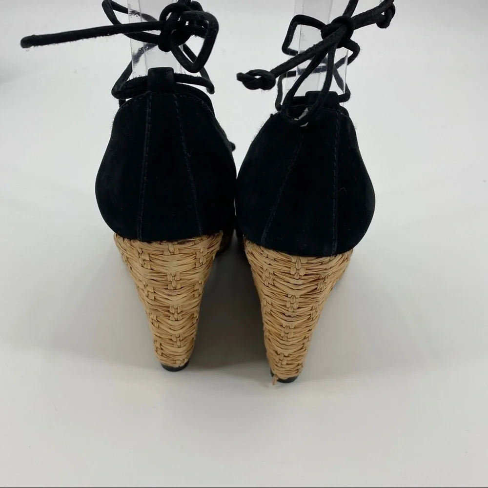 Donald J Pliner Mana black espadrille wedge 7